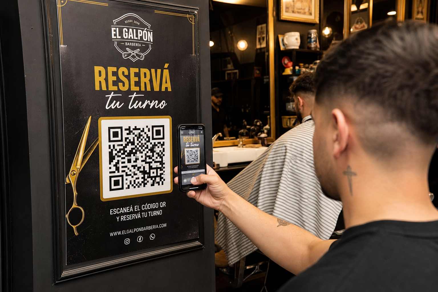 Afiche QR en el local